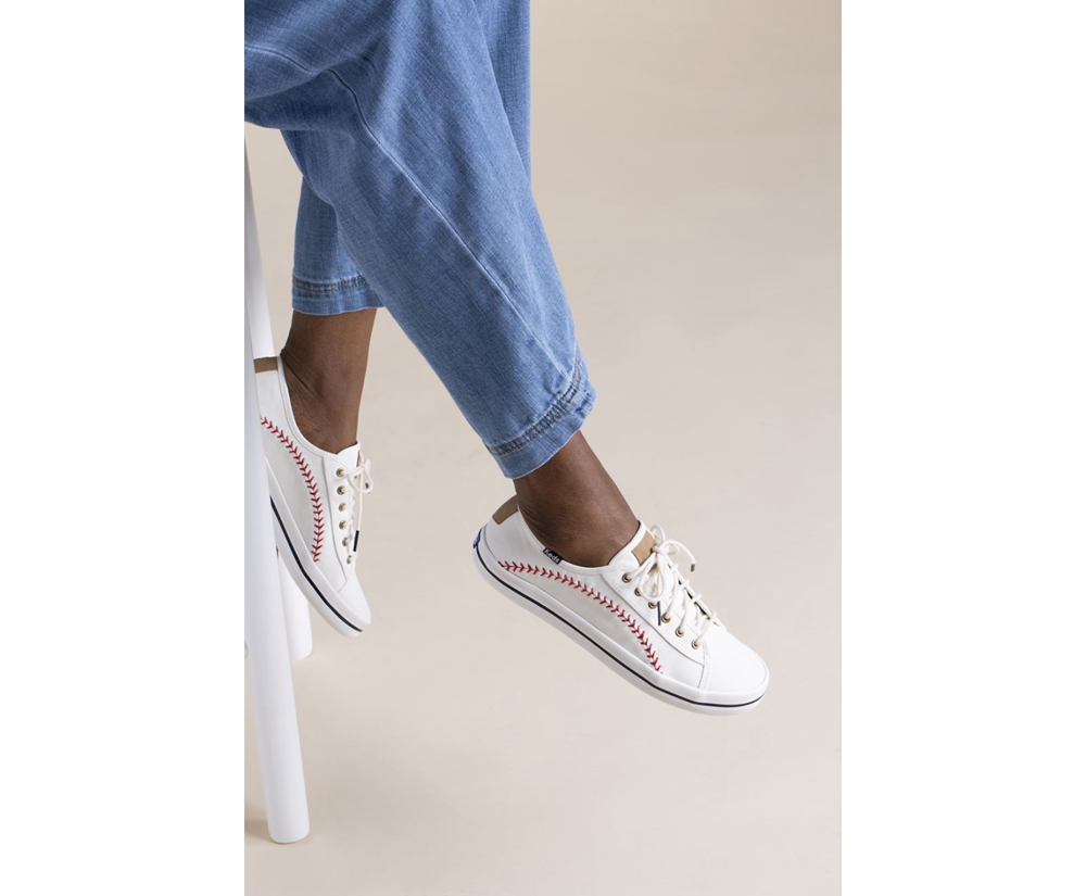 Keds Sneakers White - Kickstart Pennant - Womens CYWULH-820